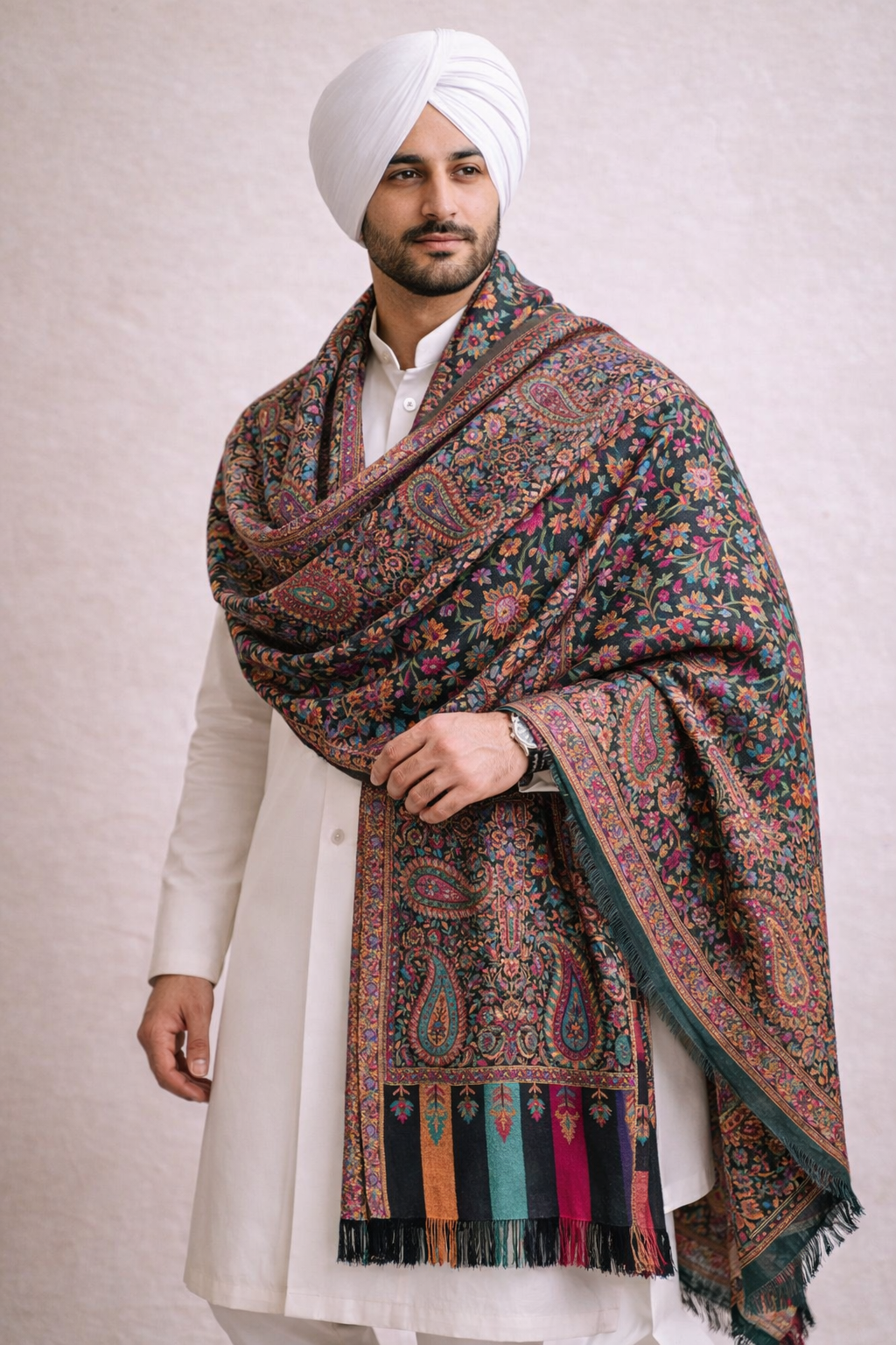 Zameer Noor™ – Pashmina Kani Gents Shawl
