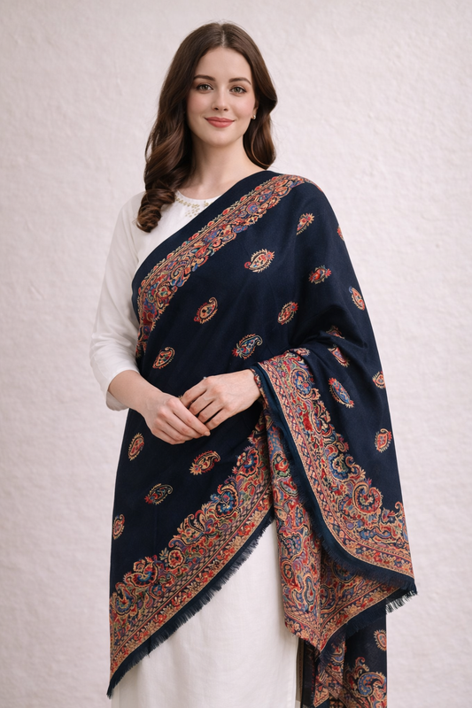 Kani Noor™ – Pure Pashmina Fine Wool Shawl