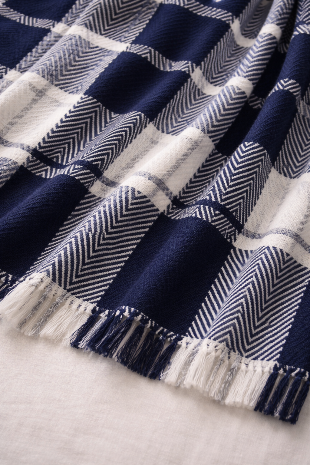 Luxury Pashmina Wool Herringbone Check Stole