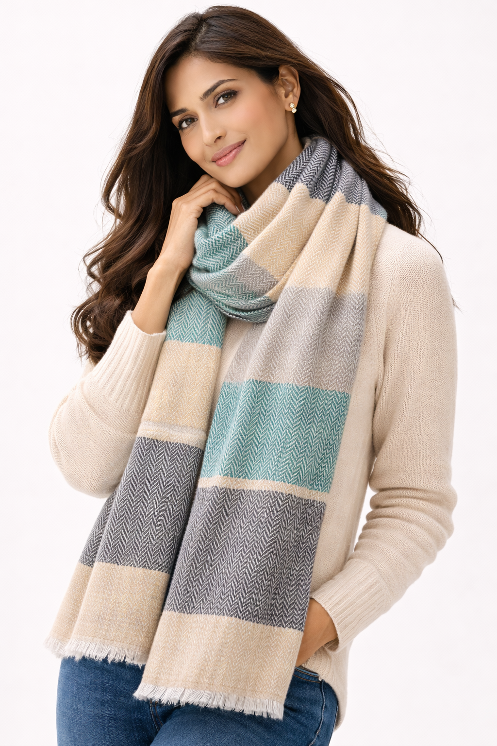 The Heritage Herringbone | Pure Pashmina Artisan Stole