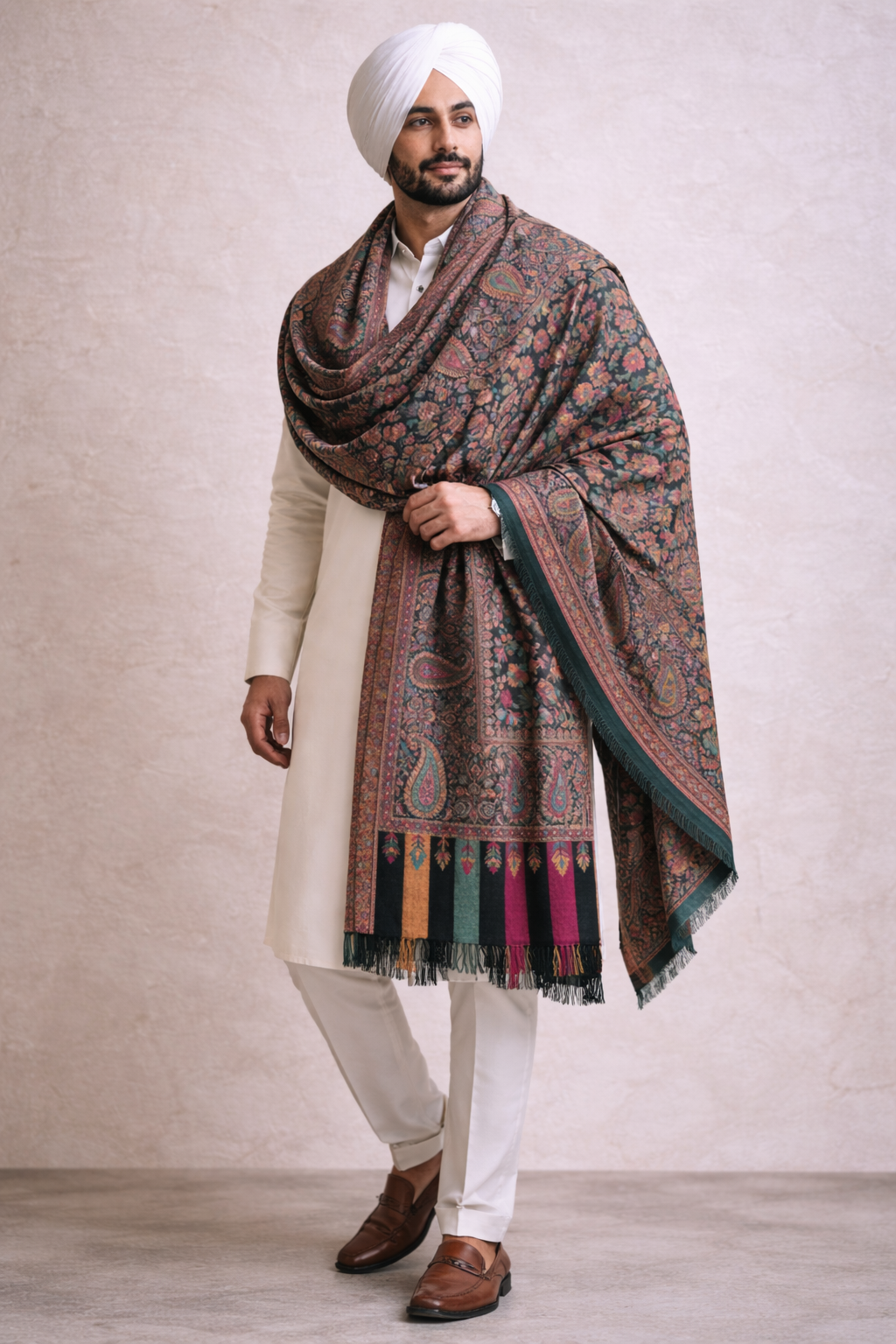 Zameer Noor™ – Pashmina Kani Gents Shawl