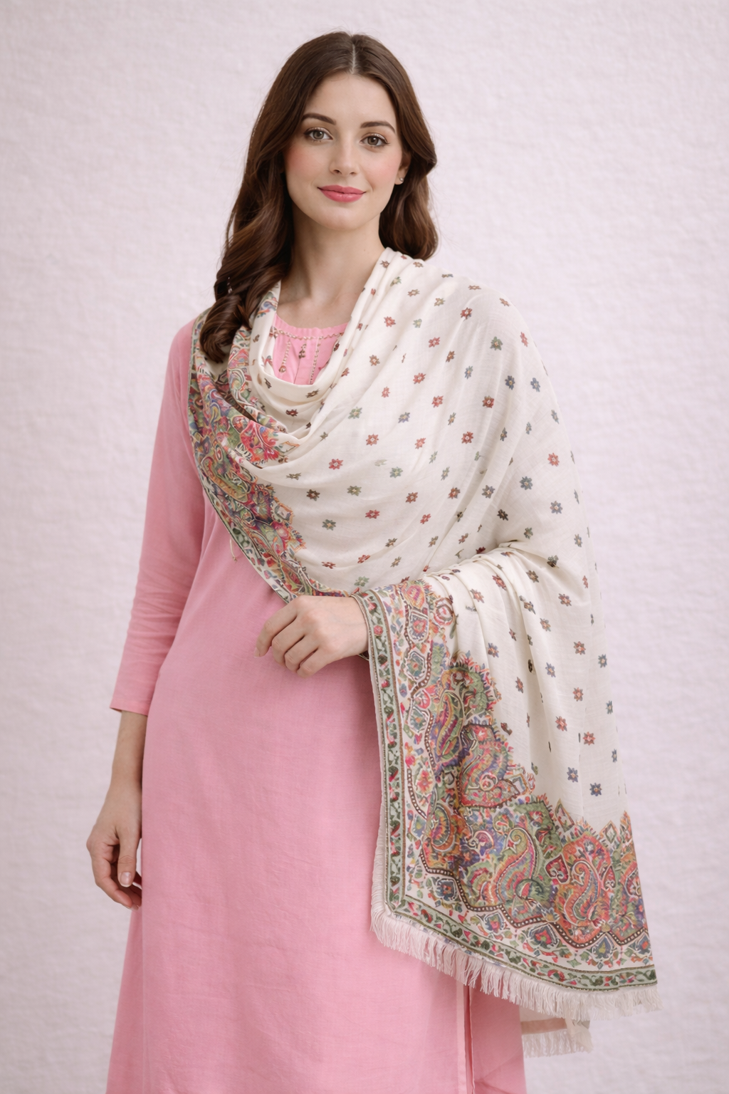 Safed Kani™ – Pure Pashmina Fine Wool Shawl