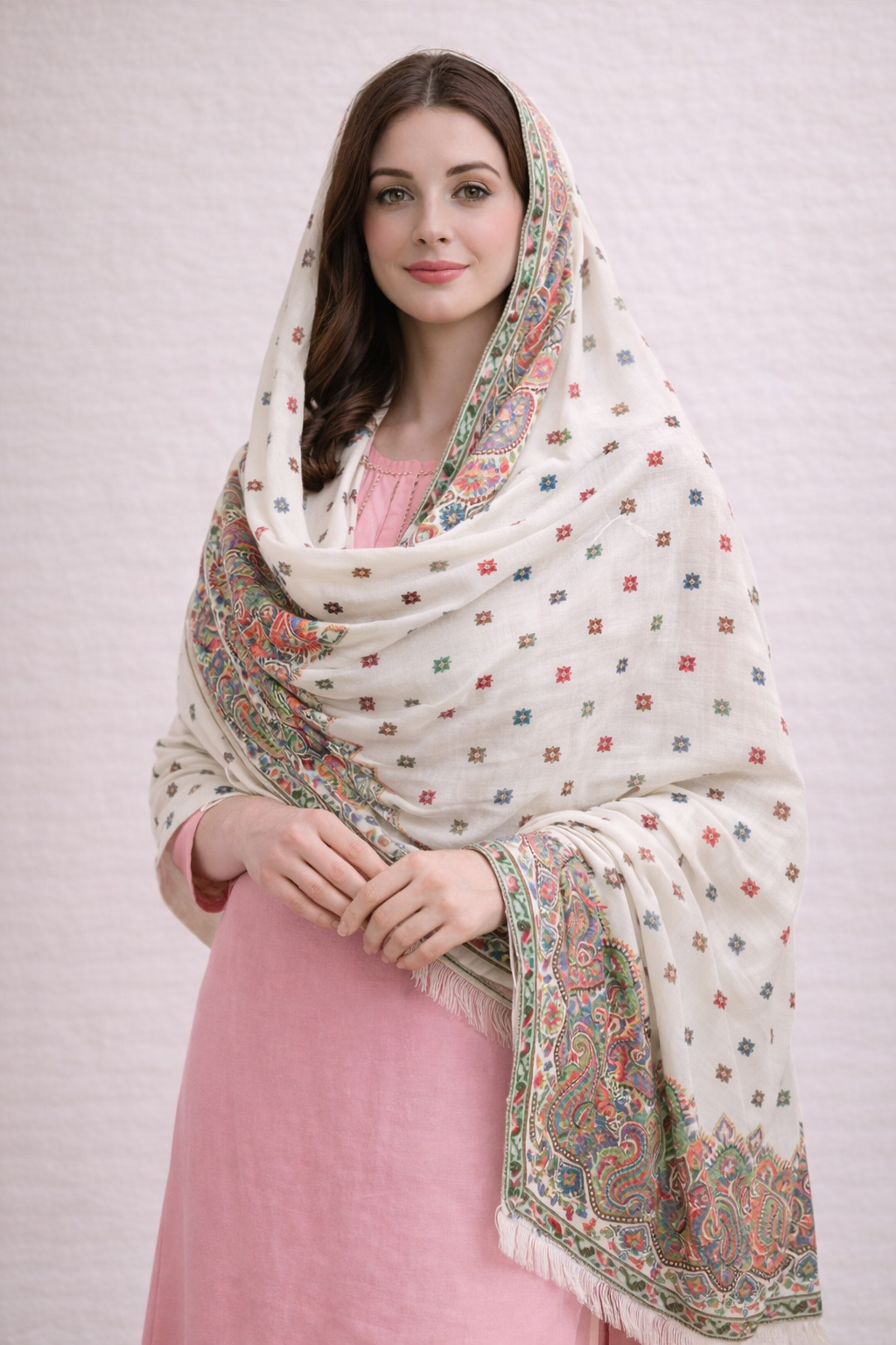 Safed Kani™ – Pure Pashmina Fine Wool Shawl