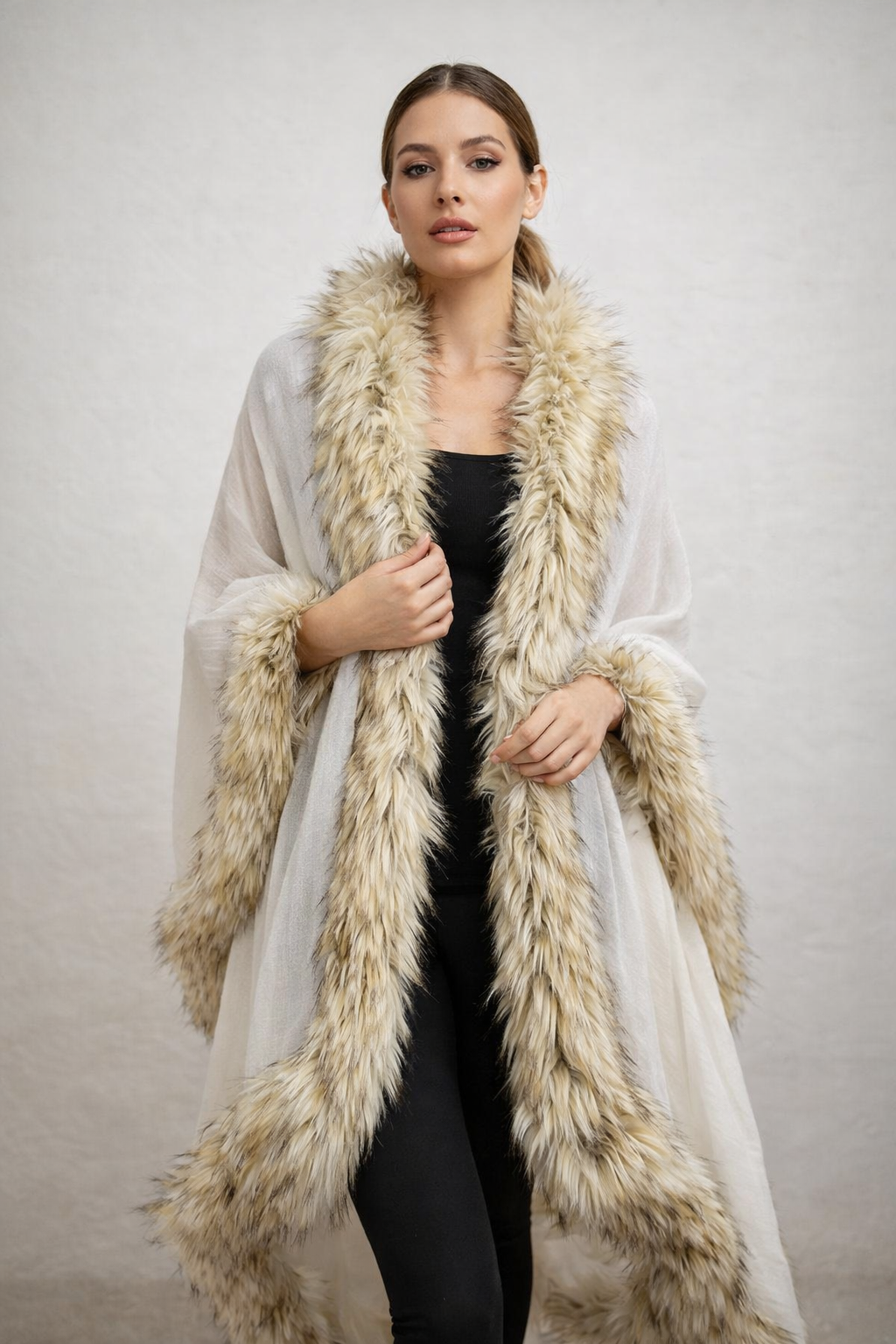 Premium Pashmina Blend Stole – Ivory Sand