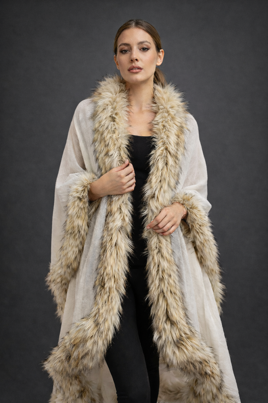 Premium Pashmina Blend Stole – Ivory Sand