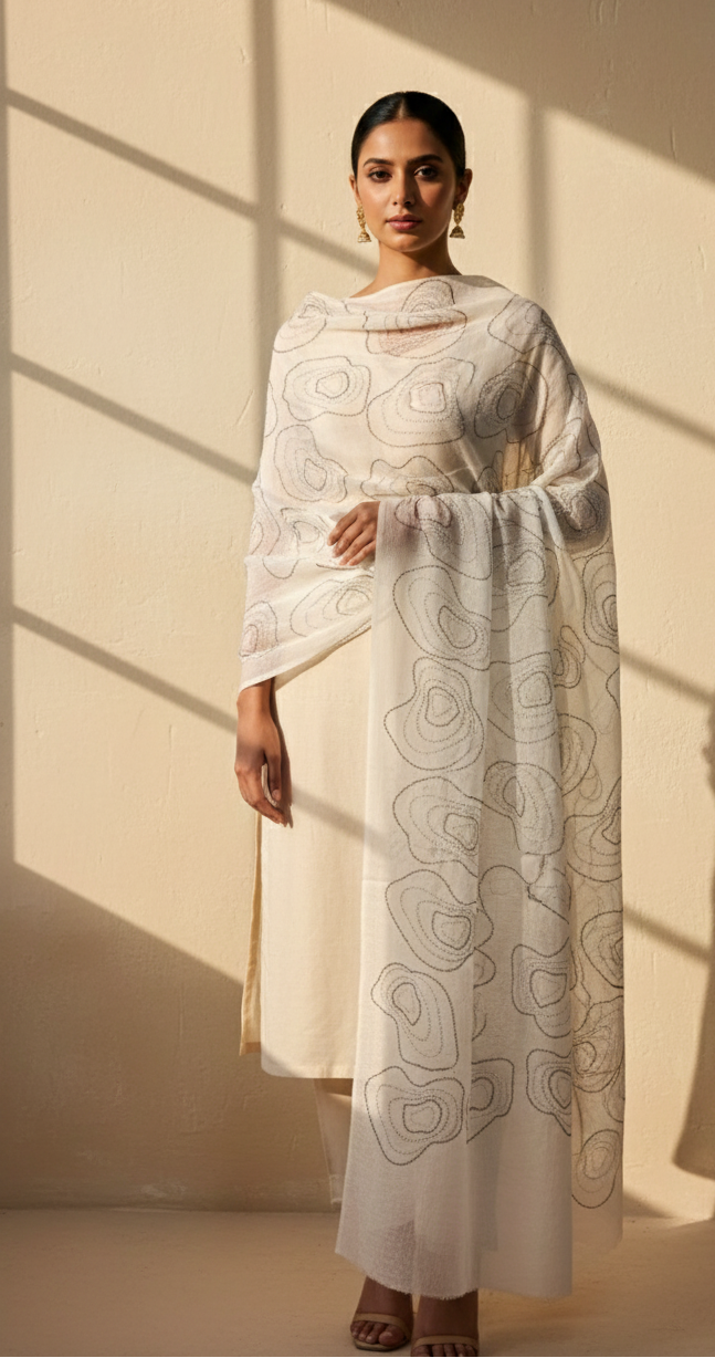 Luxury Pashmina Pure FW Stonework Jal Stole