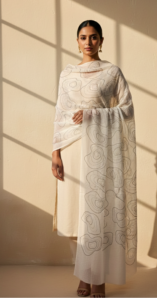 Luxury Pashmina Pure FW Stonework Jal Stole