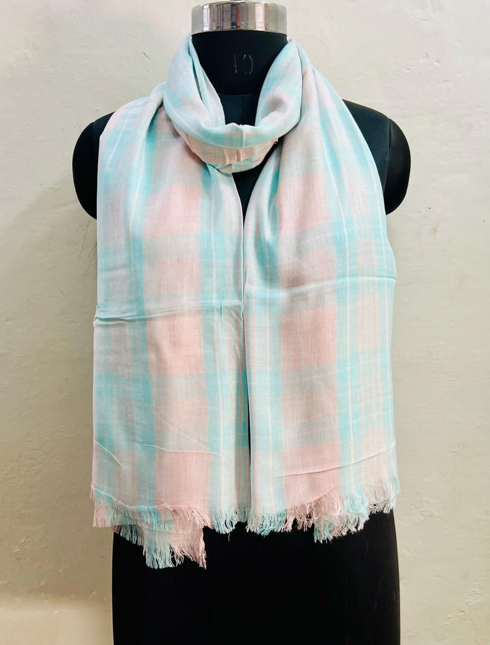 Pastel Breeze Modal Silk Check Stole